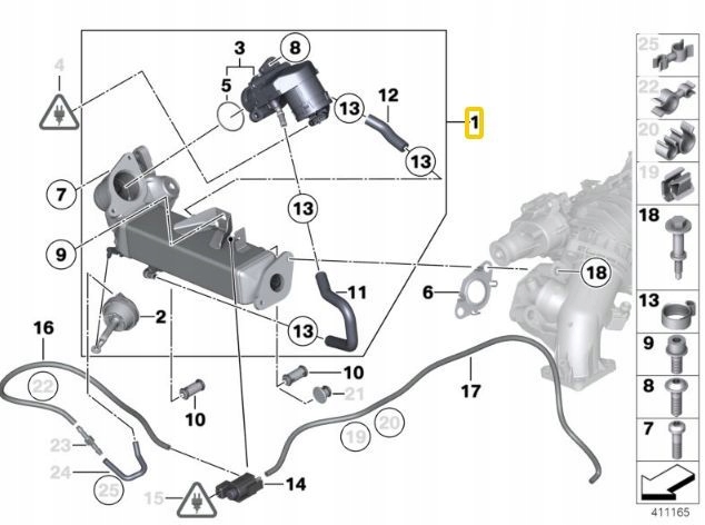 BMW OE 11717823210 chłodnica spalin EGR jak NOWA 7 823 210
