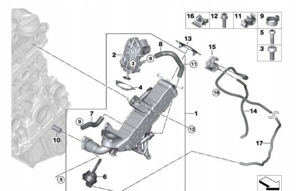 BMW OE 11718513691 chłodnica egr 8513691 jak NOWA
