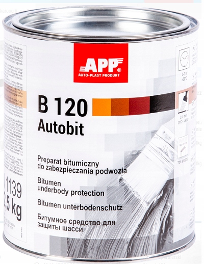 Masa bitumiczna do konserwacji podwozia na pędzel APP B120 Autobit 2,5 kg